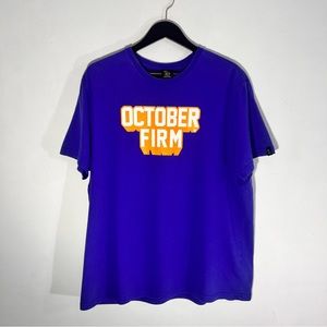 OVO Octobers Very Own October Firm Purple Orange T Shirt Mens XXL